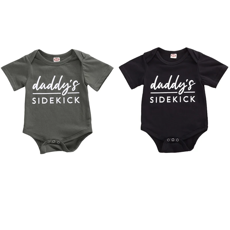 

0-12M NEW Summer Infant Baby Boys Clothing Romper Short Sleeve Letters Pattern Outfit Button Closure Wild Fashion Bodysuit