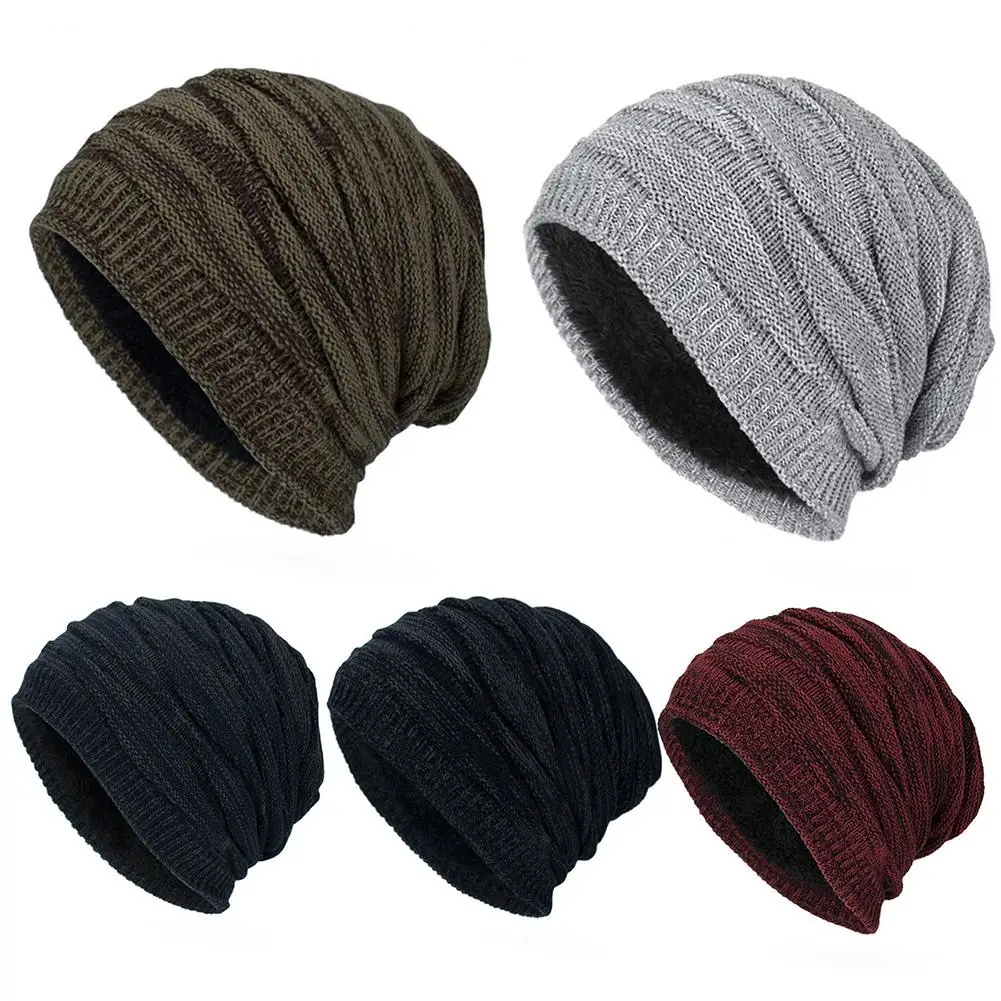 

Winter Men Women Beanies Solid Color Unisex Plain Warm Knitting Slouchy Cap Hat
