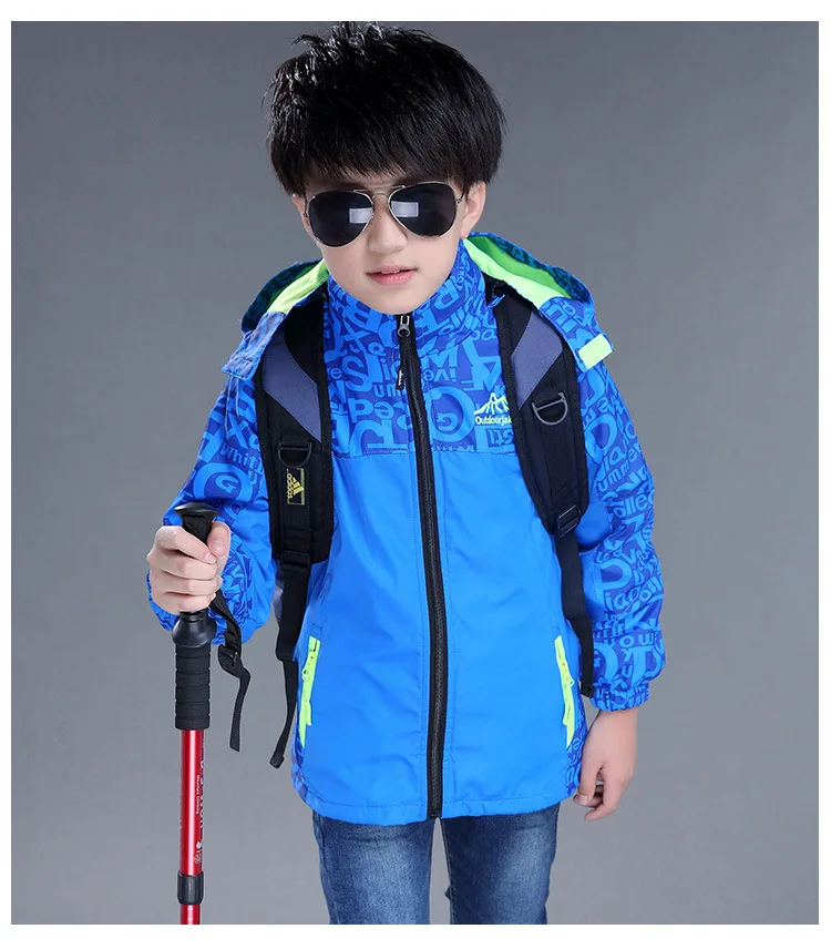 Kids Boys Jacket Winter Autumn Zipper Outerwear Sports Long Sleeve Coat Child Fleece Liner Windproof Windbreaker For Teenagers