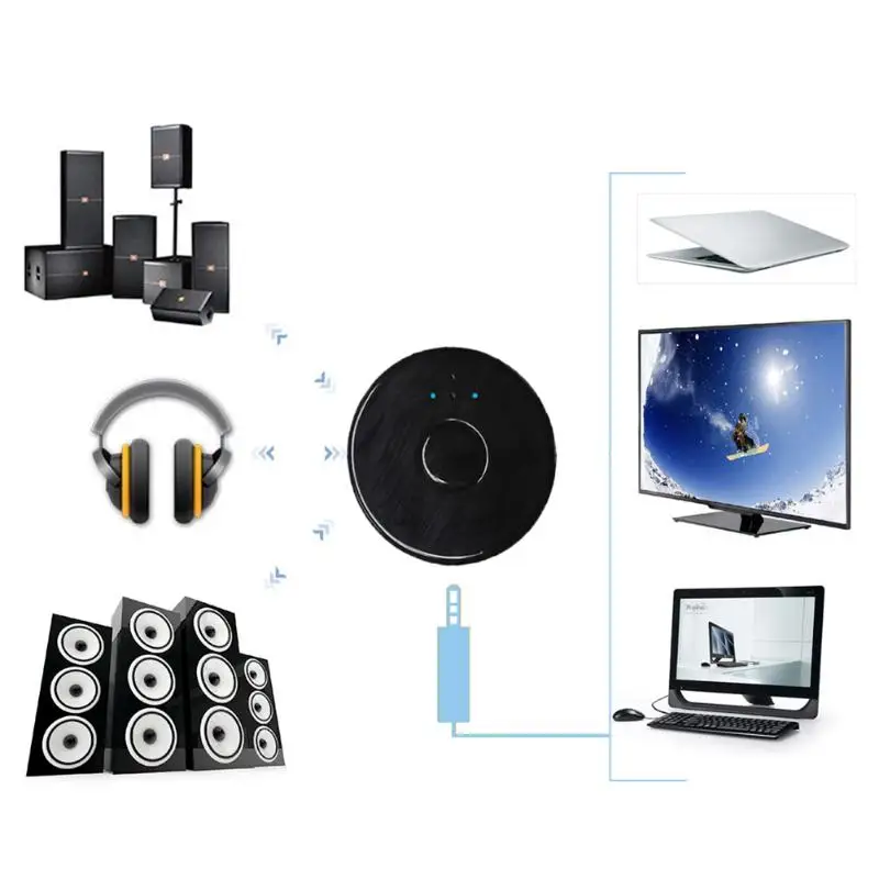 Bluetooth беспроводной передатчик телефон музыка синхронизация воспроизведения аудио громкой связи автомобильный адаптер офисные принадлежности 48x48x12 мм