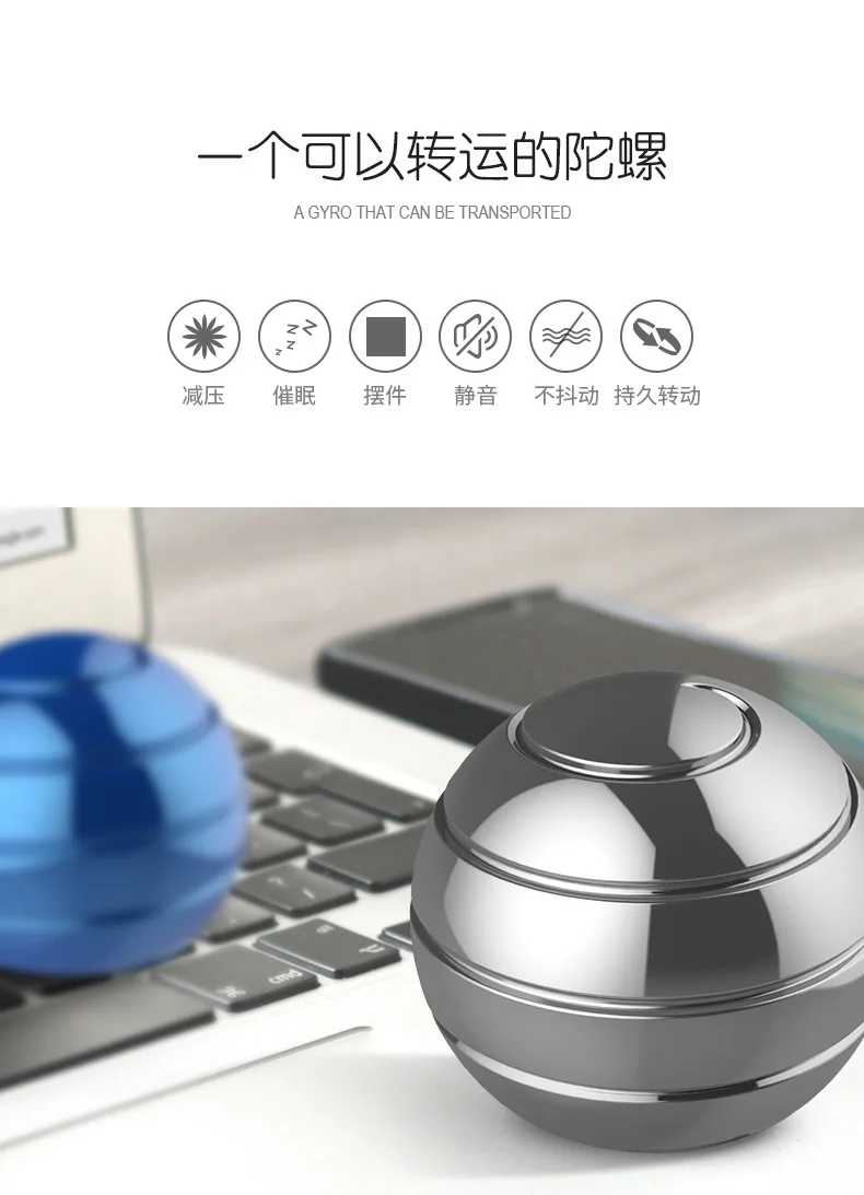 Настольный круглый шар Lucky Spinner металлическая полностью съемная вращающаяся релаксационная игрушка Douyin