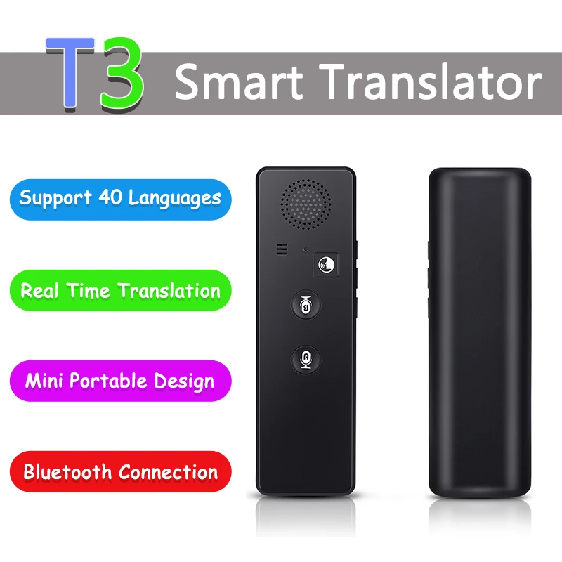 Portable T3 Translation Intelligent Translator 40+ Languages Instant