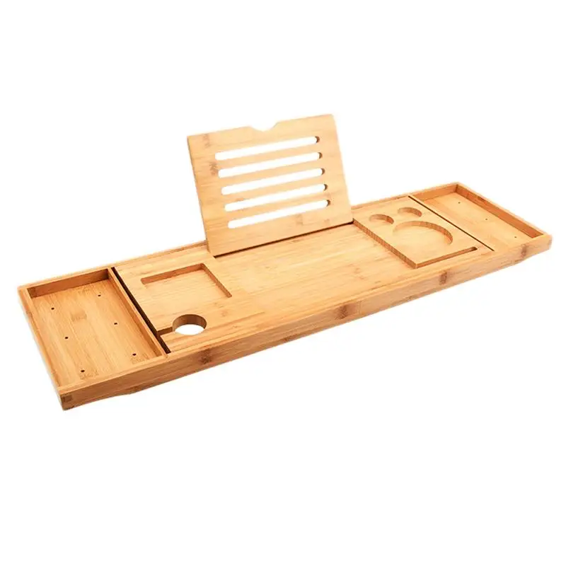 

Multifunction Bathtub Serving Tray Bamboo Bath Bridge Useful Storage Rack Shelf Telescopic Tablet Holder for Bathroom Home