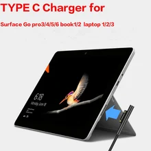 USB Type C 15V PD зарядное устройство адаптер зарядный кабель для Microsoft Surface Pro 7/6/5/4/3/GO/BOOK Laptop 1/2(China)
