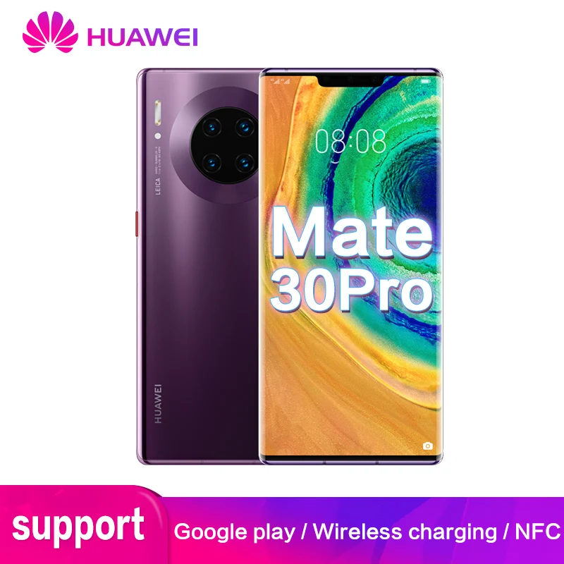 Оригинальный huawei mate 30 pro поддержка глобальной ПЗУ Google Play приложения 8 Гб 128 ГБ 40MP + 40MP + 32MP 6,53 дюймов Восьмиядерный mate 30 мобильный телефон