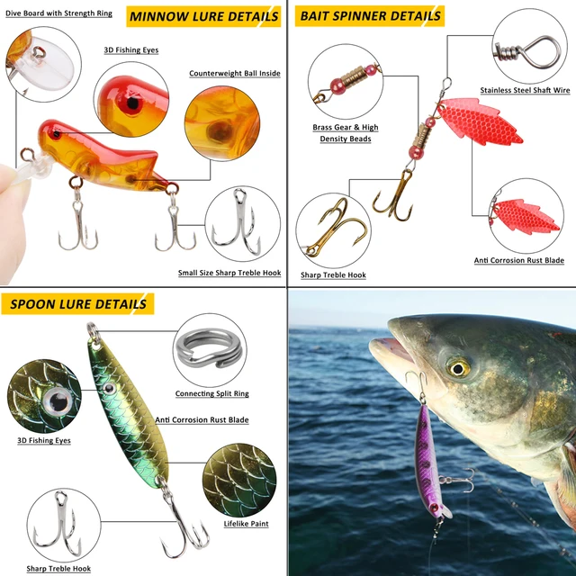 Metal Fishing Hooks Kits, Metal Fishing Lures