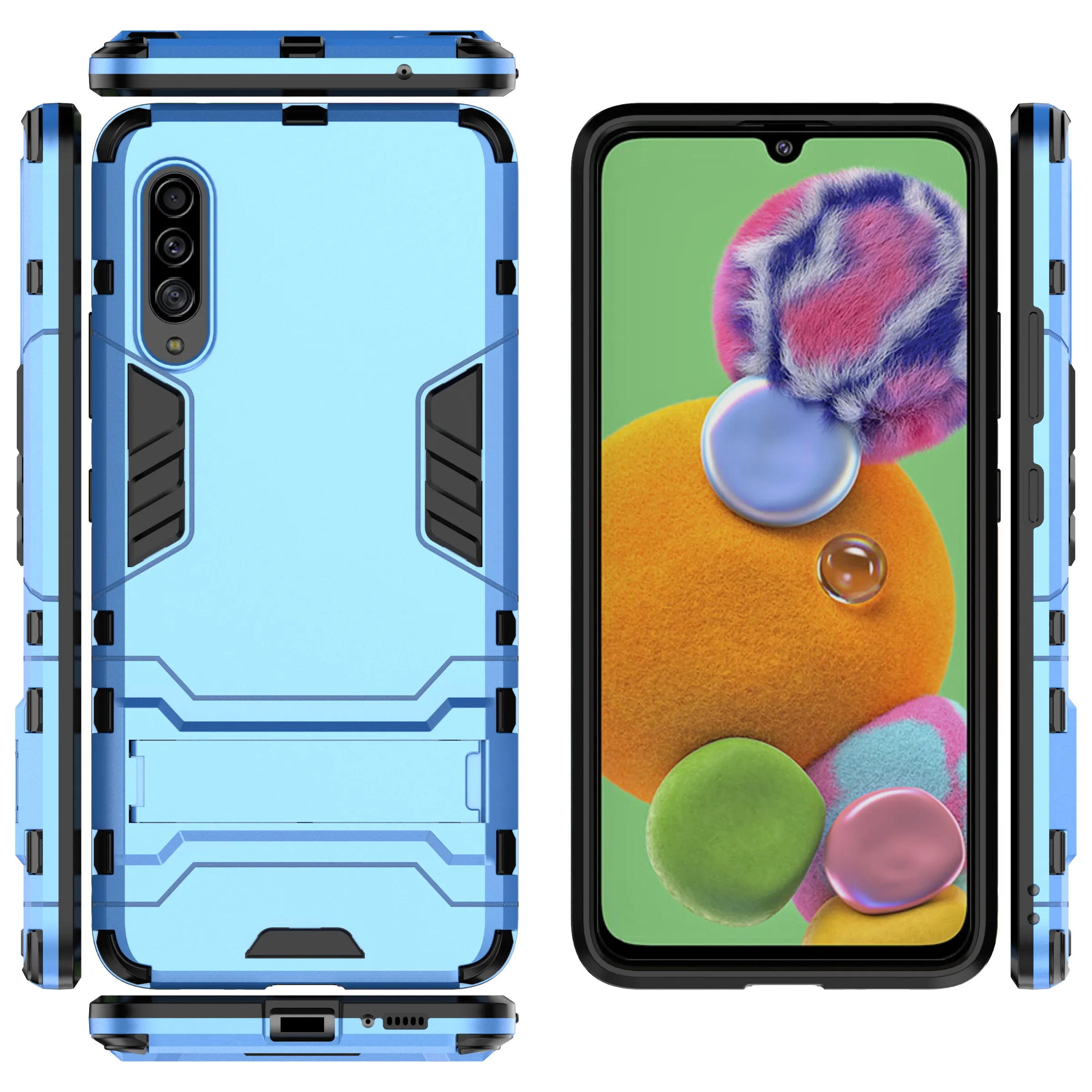 Чехол-бампер для samsung Galaxy A90, 5g, Tpu& Pc, чехол с роботом для samsung A90, 5g, чехол для телефона, подходит для A 90, 5g, 6,7 дюйма - Цвет: Синий