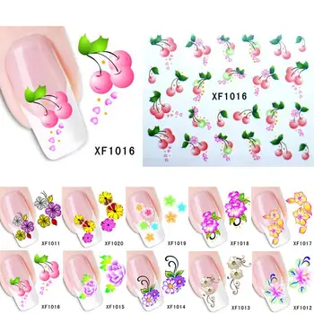 

1pcs Nail Stickers Summer Colorful Mixed Style Flower Sticker Nail Art Decals DIY Decoration Temporary Tattoos Manicure Decals
