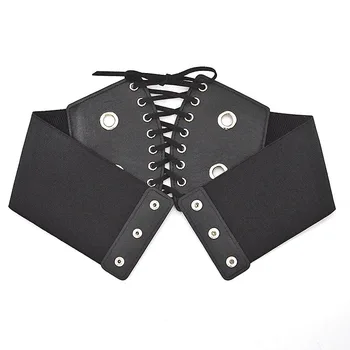 

Fashion Lady Waistband Women Punk Thin Waistbands Classic Girdle Belts Solid Black Wide Waist Belt Personality Ribbon Band