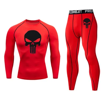 

Long Thermal Underwear Shirt Mens Leggings Tactical Underwear 2 Piece Fitness Winter Sweat Men Clothes Compression Sports Suit