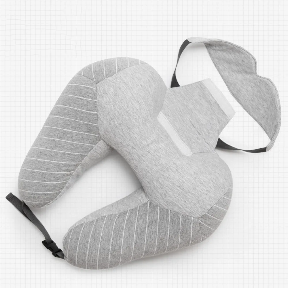 Light Grey Маска для глаз u-образная Подушка Шейная подушка для путешествий с накладкой на глаза для сна и путешествий подушка для шеи Многофункциональная портативная Удобная - Цвет: Light Grey