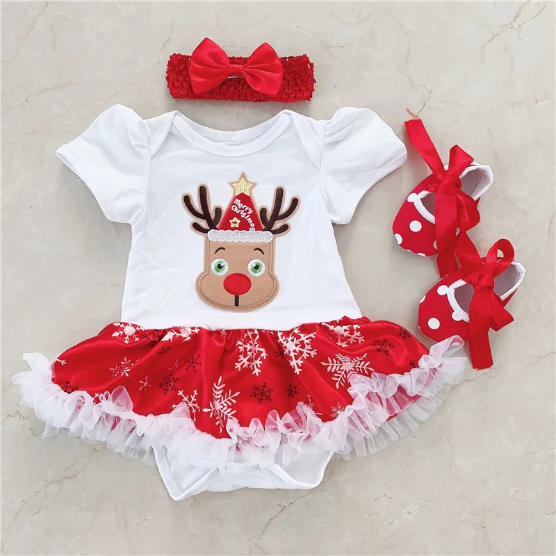 Одежда для малышей рождественские комбинезоны для малышей с героями мультфильмов Комбинезоны из хлопка с длинными рукавами Рождественская праздничная одежда для новорожденных - Цвет: Белый