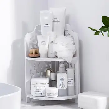 

Wood Desktop Shelf Makeup Organizer Sundries Storage Rack Corner Shelves Kitchen Seasoning Spice Holder Rack Bathroom Organizer