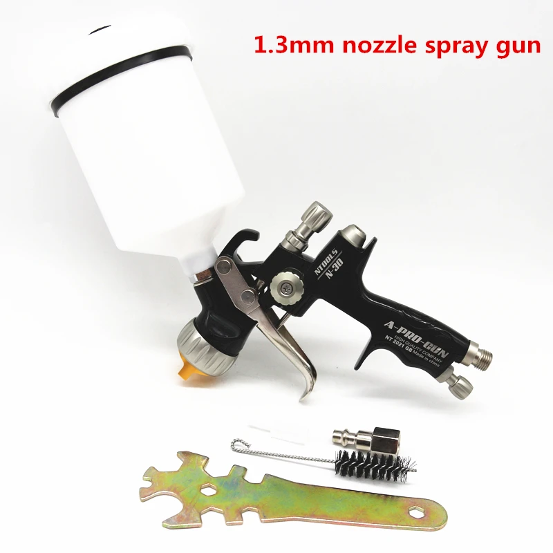 Spray Gun 1.3/1.7mm Nozzle Car Repair Paint Spray Gun With 600CC Tank Air Spray Gun With Paint Mixing Cup And Adapter best paint sprayer for interior walls