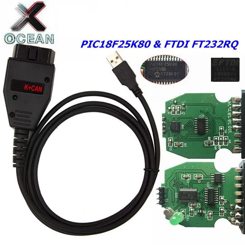 Автомобильный диагностический сканер OBD2 с кабелем для Audi VW VAG K + CAN Can Commander 1 4