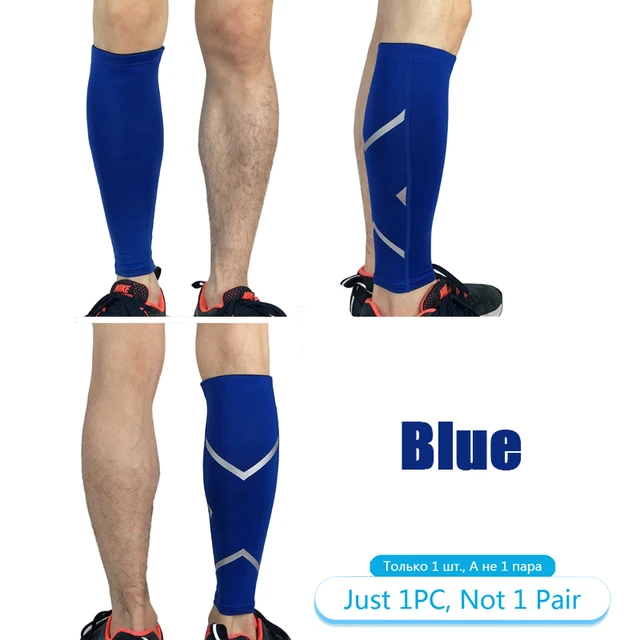 Tcare Sport Compression Calf Sleeves Leg Compression Sock Runners Shin Splint Varicose Vein Calf Pain Relief Calf Guards Running 1 Piece - Blue
