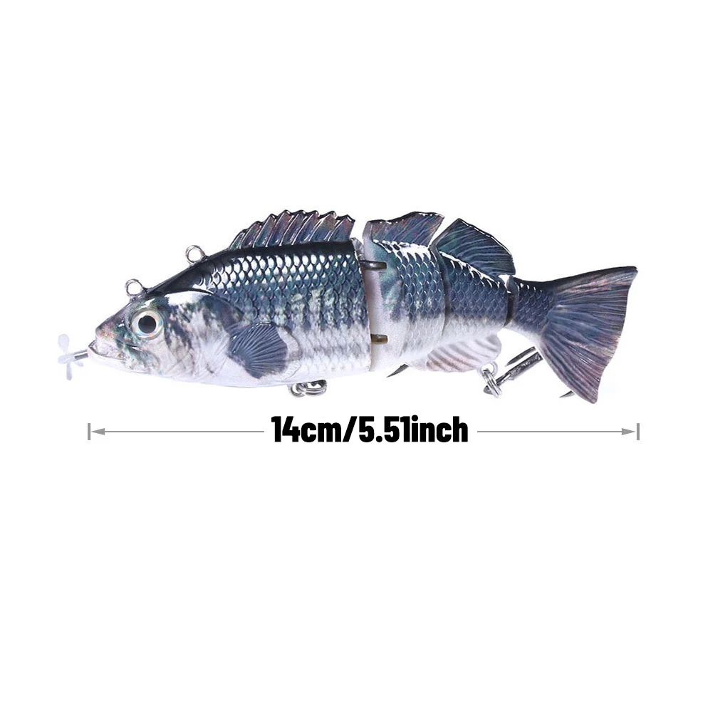 Segmentos de Natação Wobblers para 4 Robótico Elétrico Natação Pesca Iscas Usb Recarregável Piscando Led Luz Isca 16 Iscas artificiais