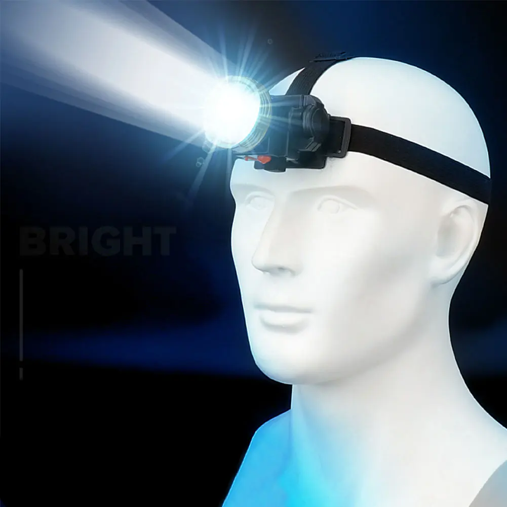 LED Headlamp Rechargeable Two Lighting Modes High Brightness Adjustable Headlamp for Fishing Camping Outdoor Activities