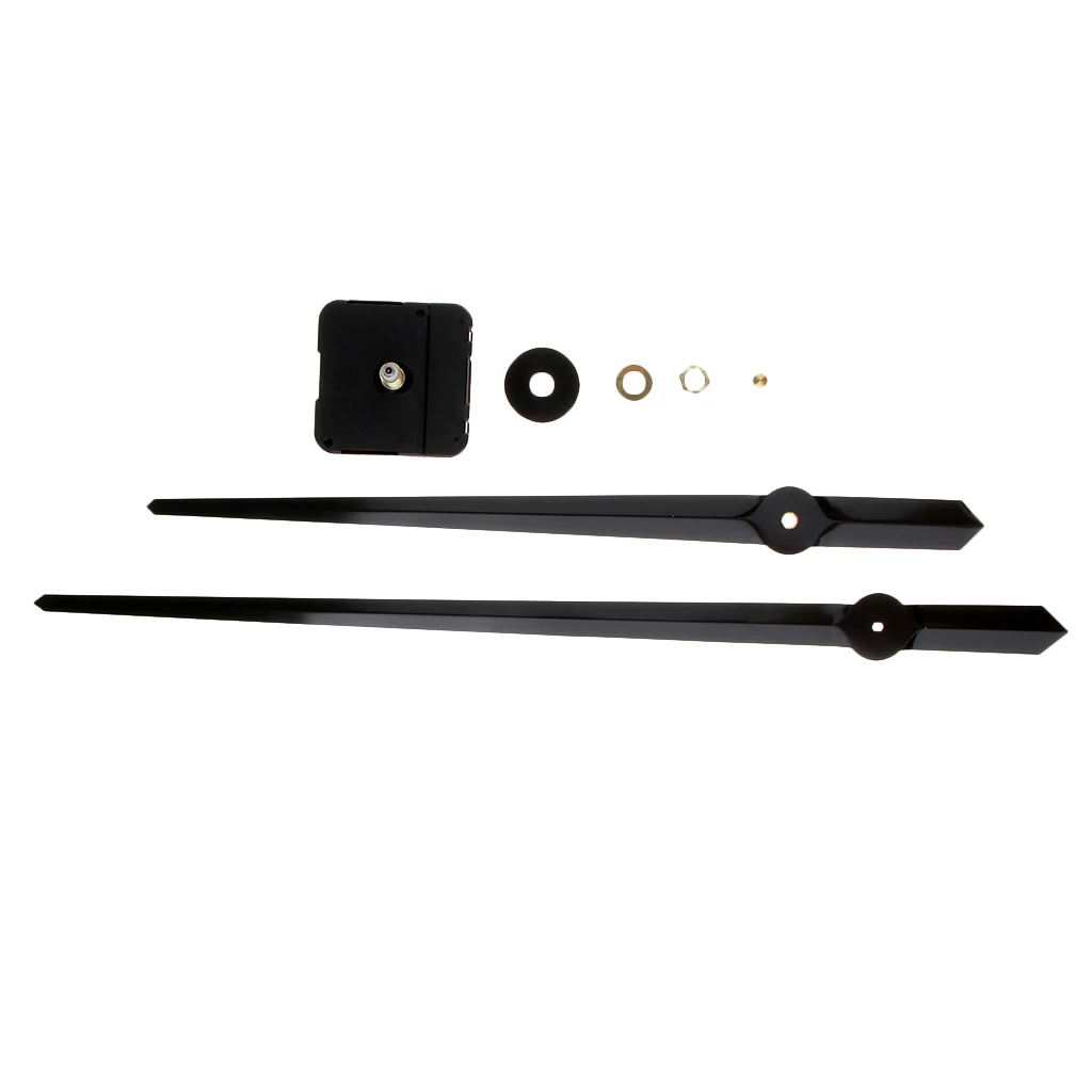 DIY Silent  Quartz Wall Clock Movement Mechanism Hands Mounting Hardware Replacement Part Set Black