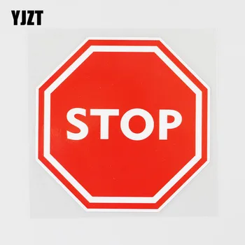 

YJZT 11.9CMX11.9CM STOP Prohibition Sign PVC Decal Individualization Car Sticker 11B-0331