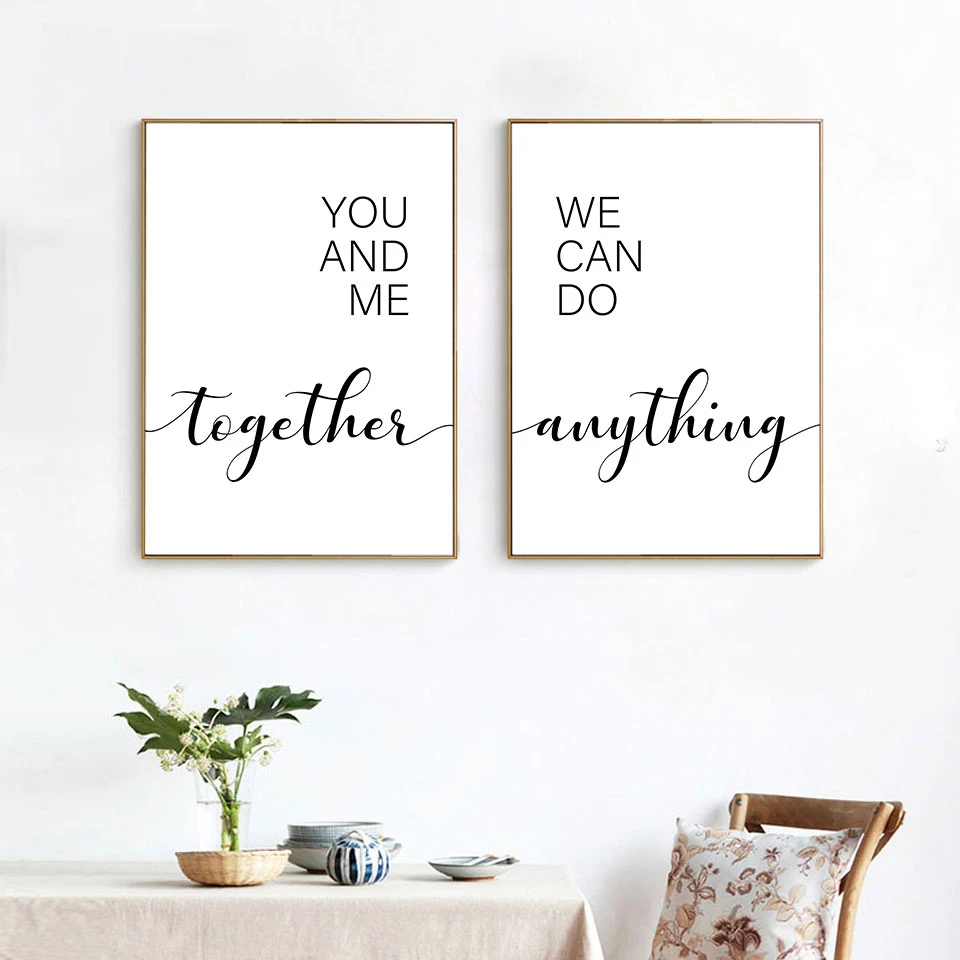 Family Poster Together We Can Do Anything Letter Canvas Painting Wall Art Pictures For Living Bedroom Aesthetic Room Decor Painting Calligraphy Aliexpress
