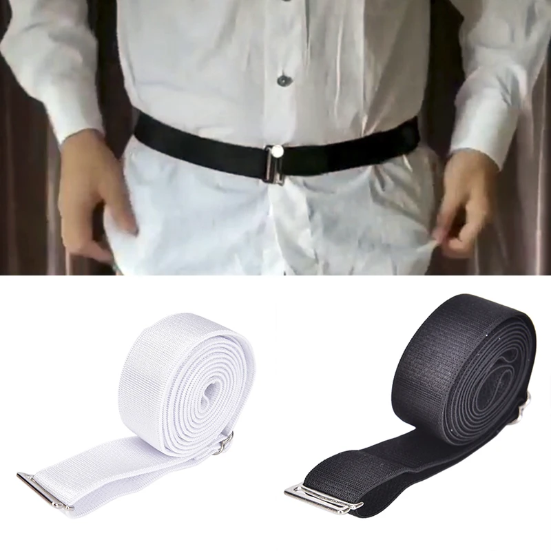 1pc Adjustable Shirt Belt Band Holder Casual Polyester Men Shirts Best