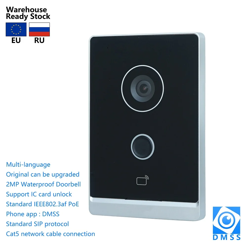 Timbre de puerta IP para Villa, videoportero, VTO2211G-WP de puerta IP, 802.3af, 802.3af, con logotipo DH, VTO2211G-P en varios idiomas, nube P2P, estación de Puerta