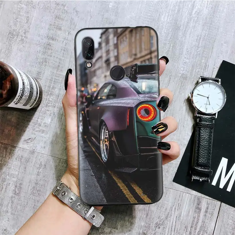 GTR Car Cool Black Cover Phone Case for Xiaomi Redmi Note 8 7 7S 7A 6 S2 GO K20 Pro 6A Mi 6X 5X A1 CC 9 8 Coque