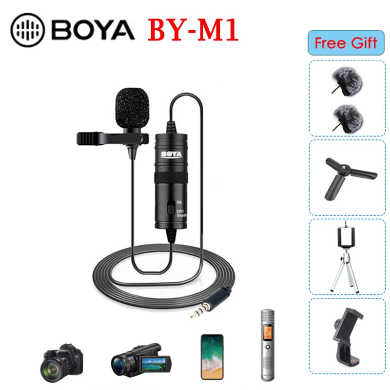 Микрофон BOYA BY M1 нагрудный компактное петличное записывающее устройство 3 5 мм для
