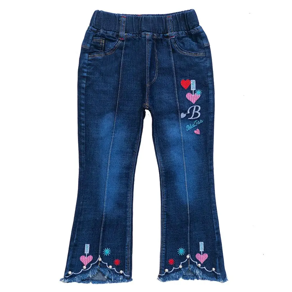 Pantalones vaqueros para niños niñas pequeñas, con adorno colgante bordado, de a 9 años, para primavera y vaqueros| - AliExpress