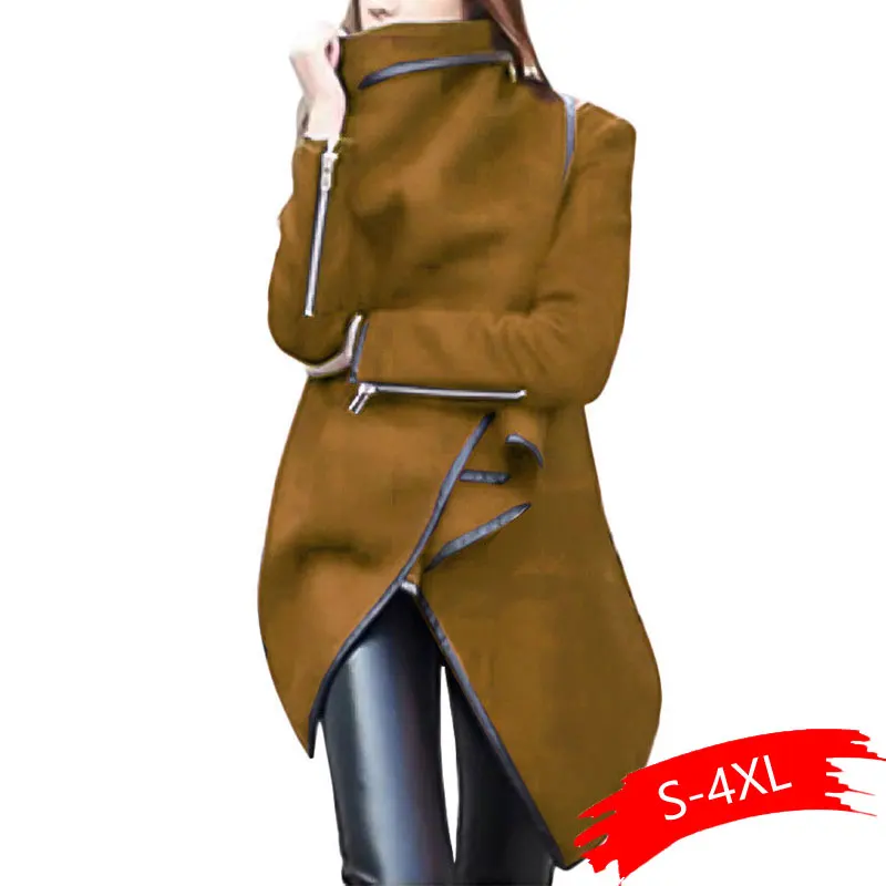 

2019 Plus Size Winter/spring New Women Woolen Coat Windbreaker Jacket Slim Female Wool Trench Coats Cardigan 8 Colors