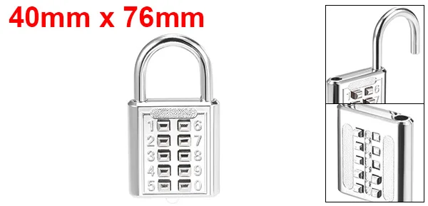 10-Digit Combination Padlock Push Button Locker Cabinet Lock Black 