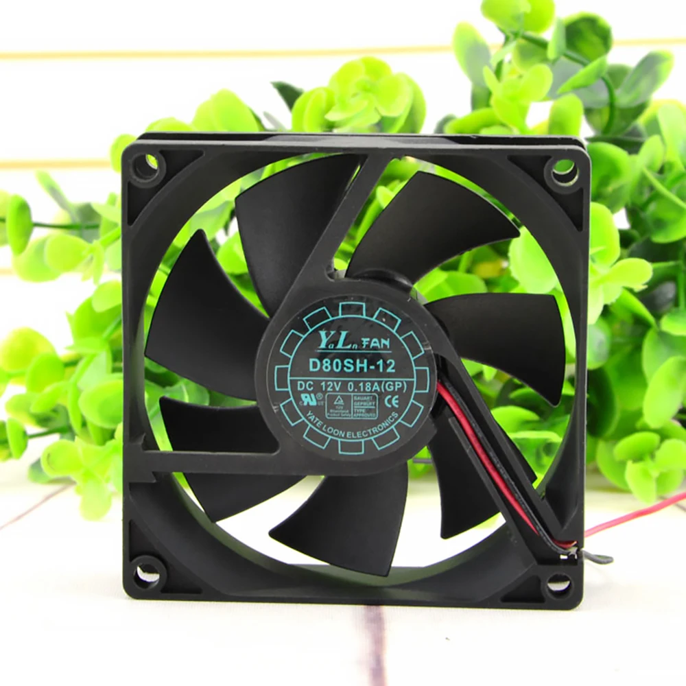 D80SH 12 8025 80X80X25MM 0.18A 8 см 12В тихий кабинет блок питания вентилятор