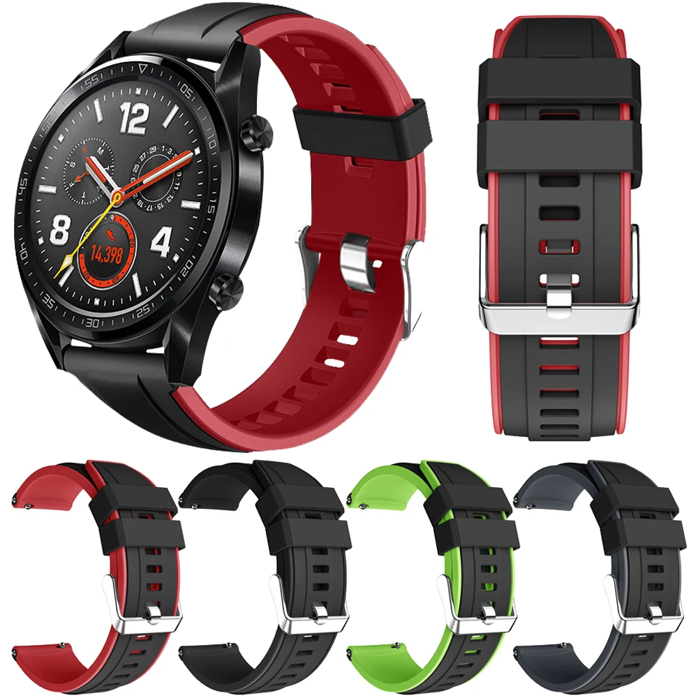 

Ремешок силиконовый для смарт-часов Huawei Watch GT 2E/GT/GT2 46 мм, спортивный браслет для Samsung Galaxy Watch 46 мм S3, 22 мм