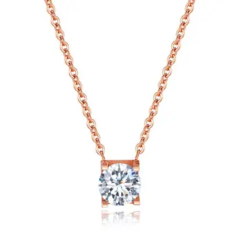 

SHOWTIME kpop necklace women choker short chain boho necklaces stainless steel jewelry gold pendant Square crystal jewellery