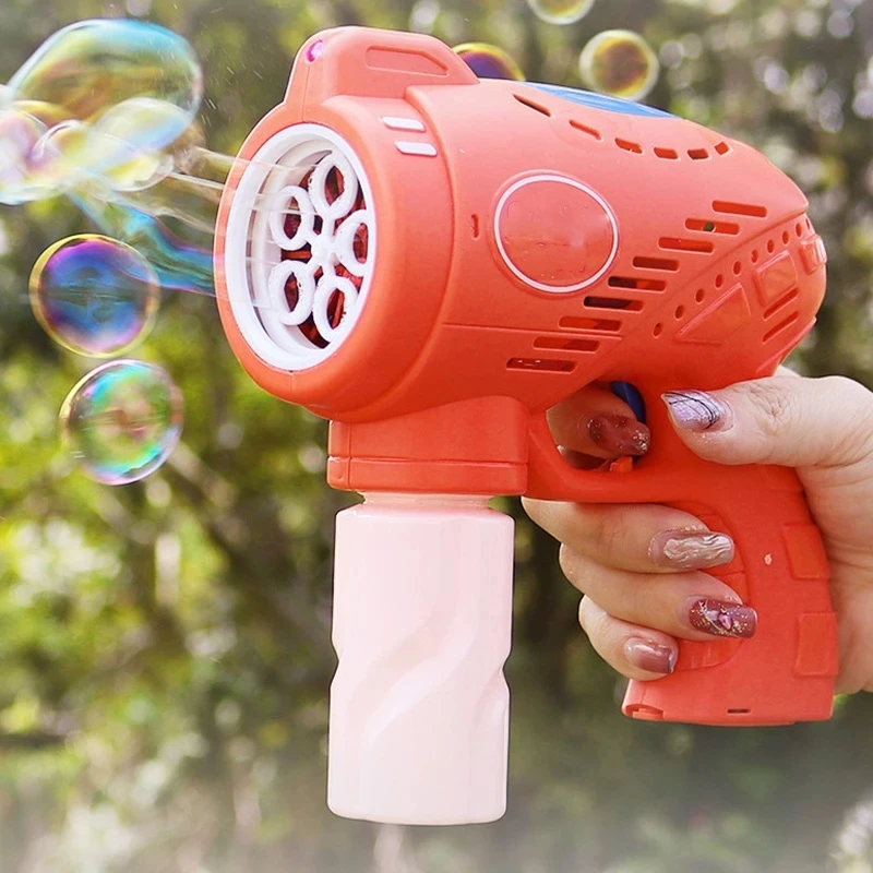 Automatic Bubble Blower Toy Electric Bubble Machine Flashing Light Music Soap water Bubbles Maker Gun for Child Kid Outdoor Toys 3