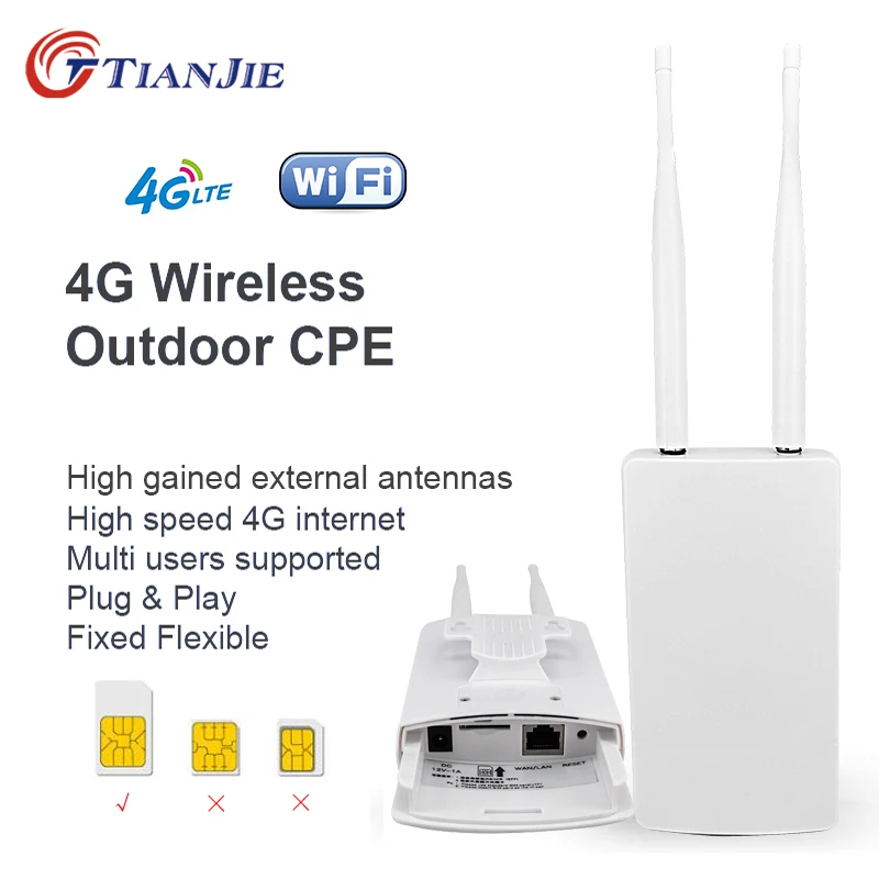 300Mbps Wireless WiFi Router 4G LTE Home CPE Dual Antenna Network SIM Card Slot