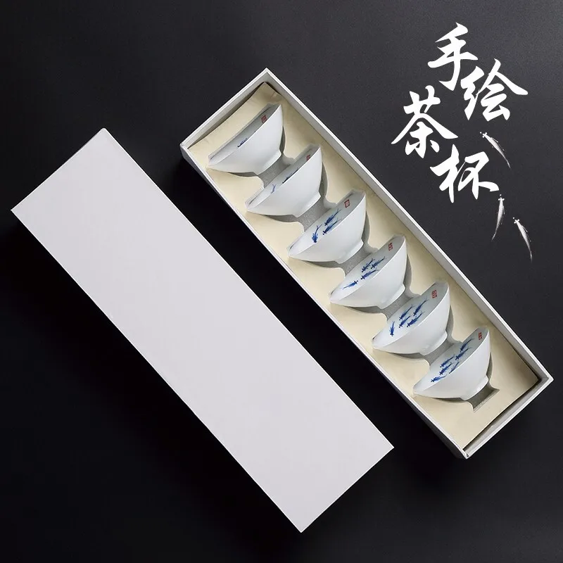 

Exquisite hand drawn kung fu tea set tea cup set of 6 tea set chinese