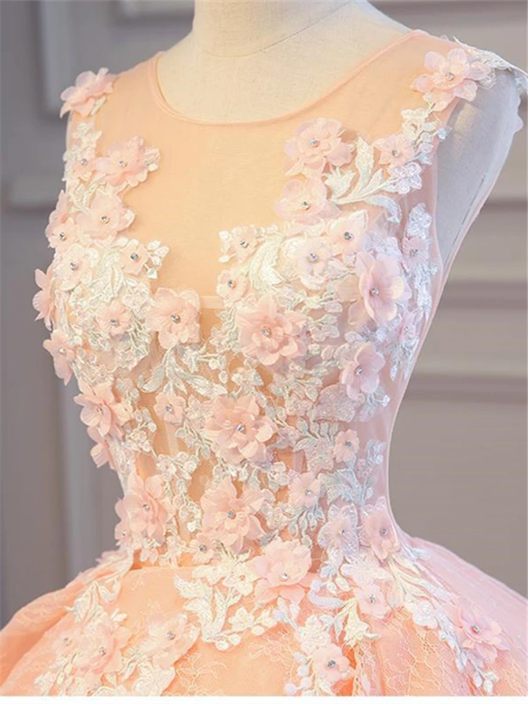 Это Yiya свадебное платье Элегантные аппликации Robe De Mariee с круглым вырезом Свадебное платье плюс размер длинное свадебное бальное платье CH135