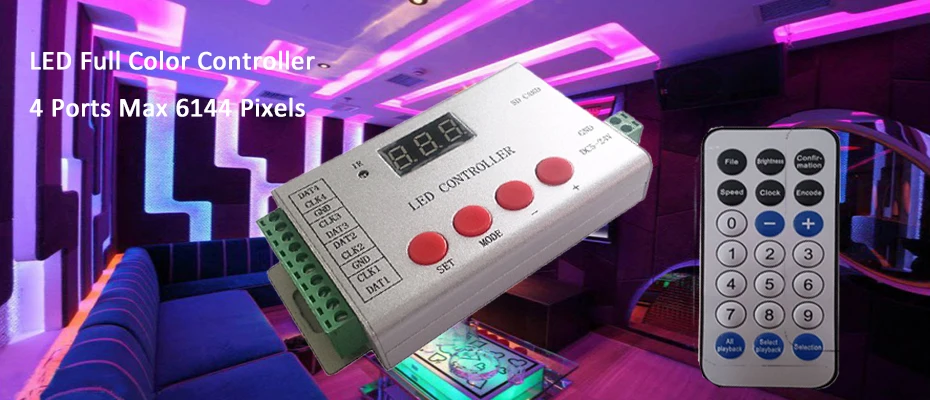 Светодиодный контроллер RGB/RGBW WS2812b контроллер Wi-Fi пульт дистанционного управления светодиодный ленты контроллер светодиодный пиксель контроллер DMX 4 Порты привод 6144 Пиксели