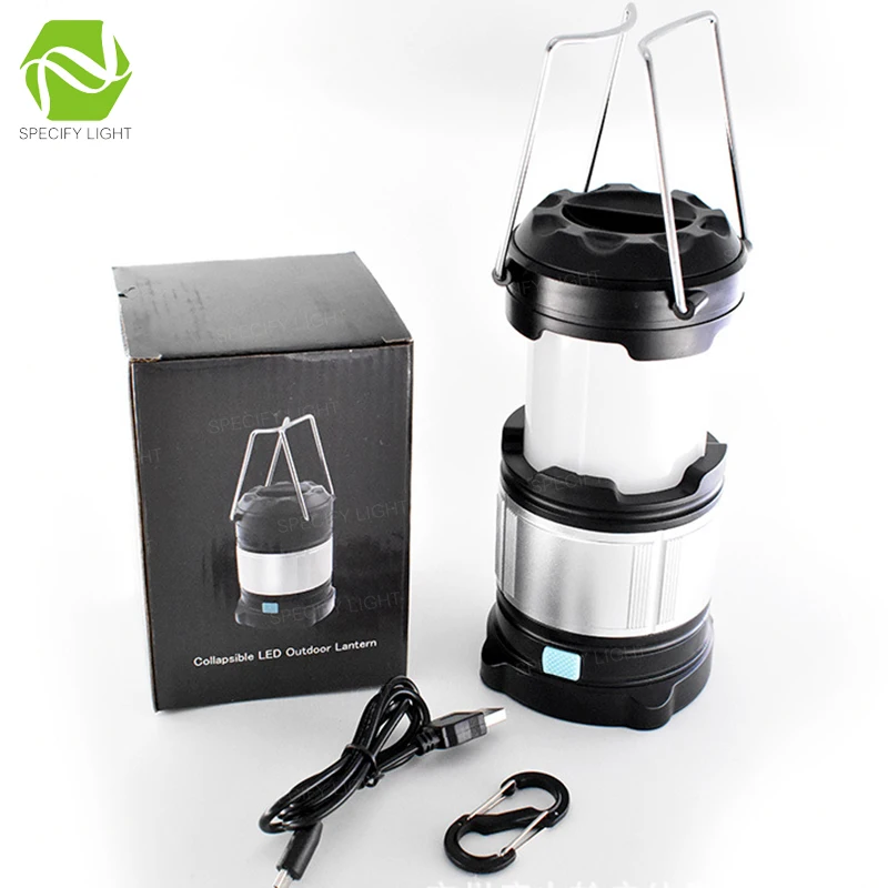 Multi-functional Portable LED Lantern Power Bank Camping Emergecy Light USB Charging 3pcs AA and 2pcs 18650 Battery Power Supply (4)