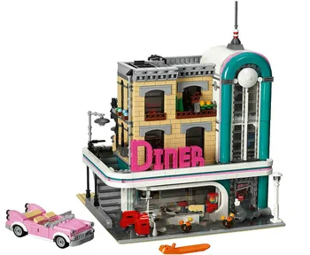 

15037 Creator Street Downtown Diners Street View Model Building Blocks 2480p Bricks Kids Education Toys Compatible 10260