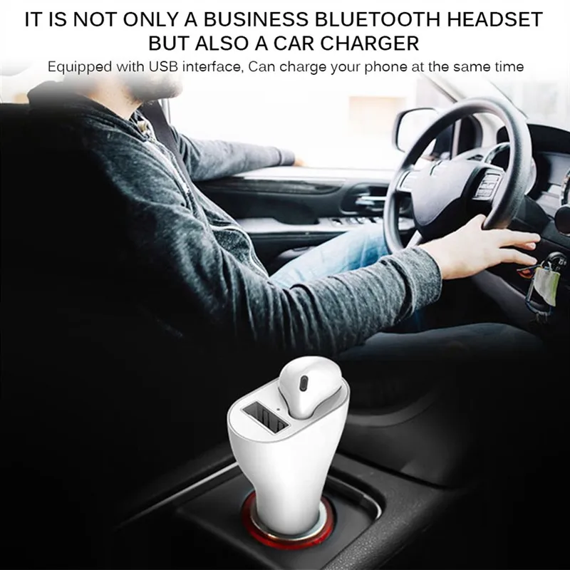 Bluetooth автомобильные наушники USB hands-free зарядка автоматическое подключение одна гарнитура прикуриватель
