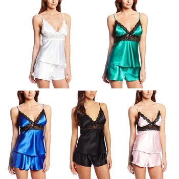 

Pajamas Set For Women Sexy Solid Color Pijama Suit Comfortable Summer New Hot Sale Candy Color Sling Pajamas Sets Home Service