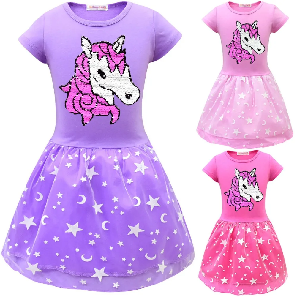 Girls Dress Baby Girls Unicorn Princess Party Dresses For Girl Clothes Kids Sequins Dress 2020 Children Carnival Birthday Dress (1)