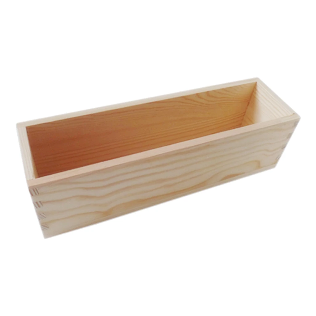 1200g Rectangular Shape Wooden Box Soap Loaf Mold Box Kit DIY Cake Bread Candle Wooden