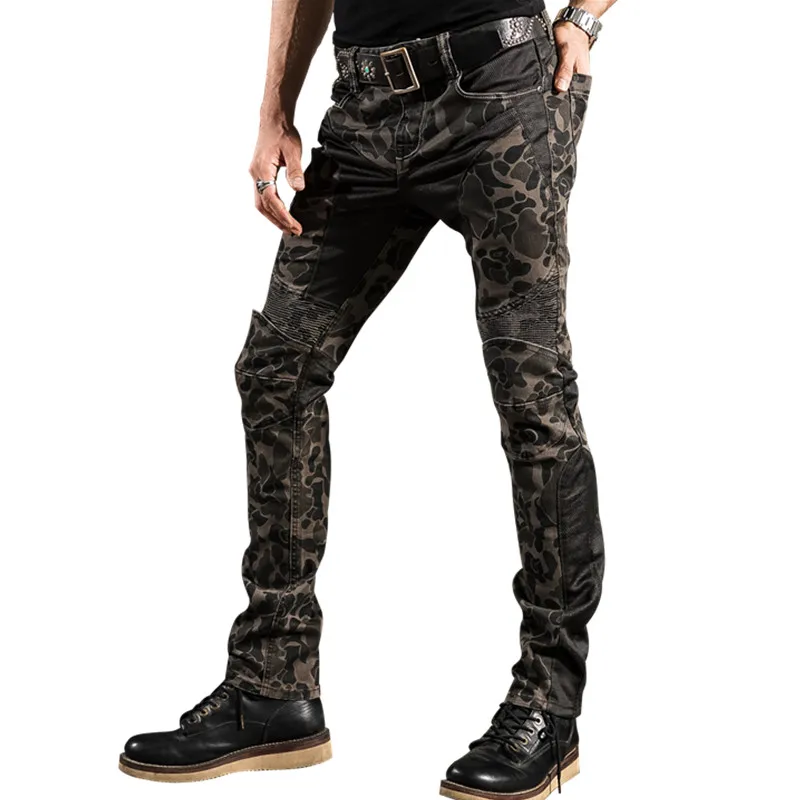 

Summer Outdoor Camouflage Motorcycle Trousers Road Driving Protection Motorcycle Jeans Men's Motocross Pants Pantalones Moto