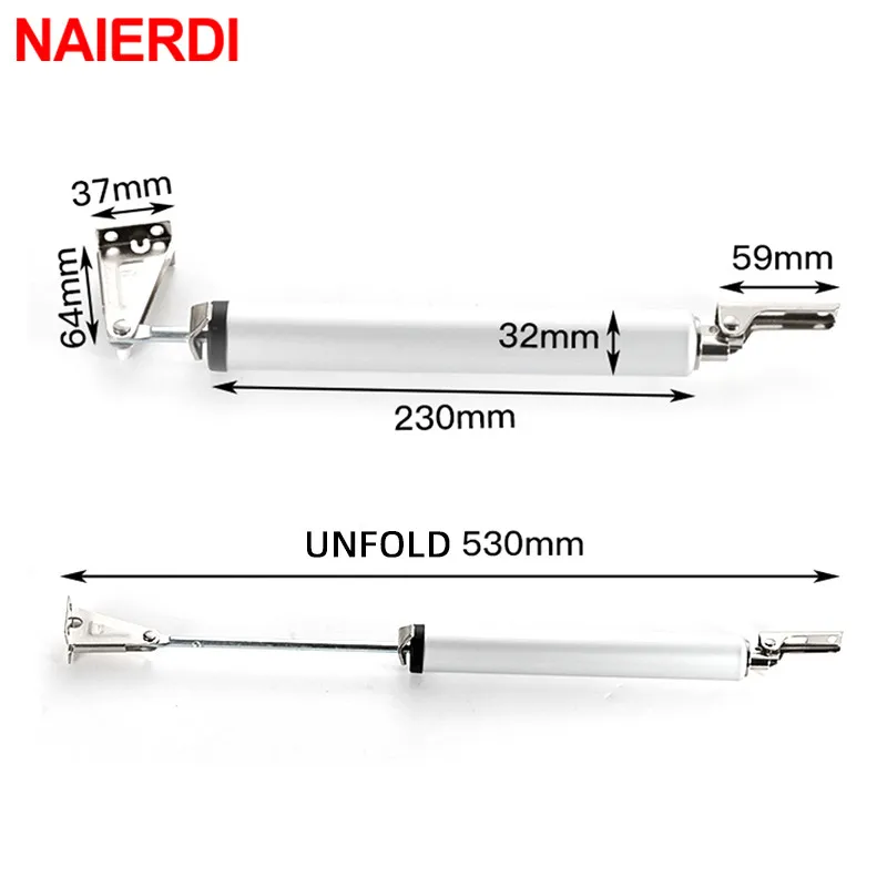 Door Closer Gas Spring Automatic Soft Closing Device Adjustable Buffer Force Furniture Hardware