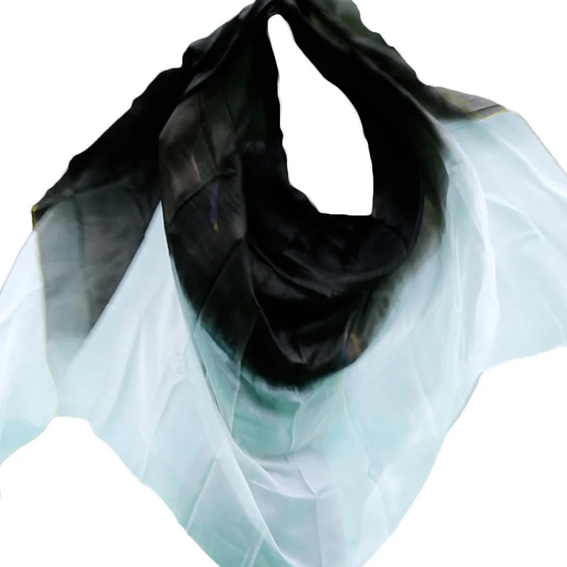 Настоящая китайская шелковая вуаль для танца живота, ручная работа, окрашенная шелковая вуаль, чистый натуральный платок, женский шарф, аксессуар для костюма - Цвет: color 6-YE