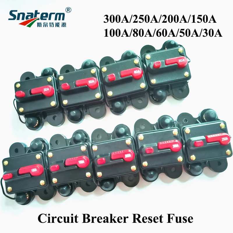 50A 60A 80A 100A 150A 200A 250A 300A solar power system overload protection for 12-48V DC protection circuit breaker fuse reset